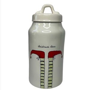 Rae Dunn Christmas Cheer Elf Legs & Feet 9.5” Canister